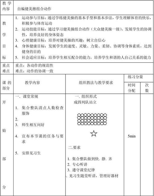 健美操教案模板